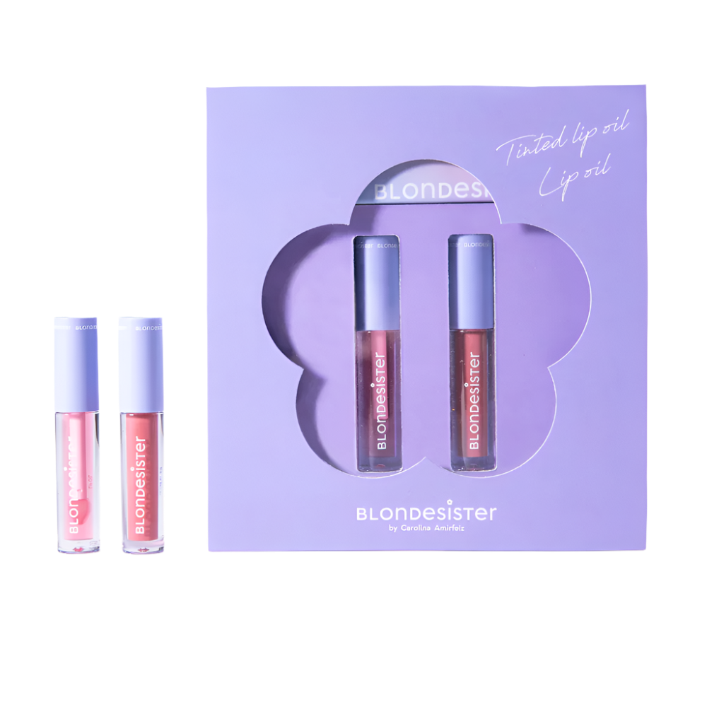 BLONDESISTER „Mini Box XOXO“ dviejų lūpų aliejų dėžutė, 2x2,5 ml