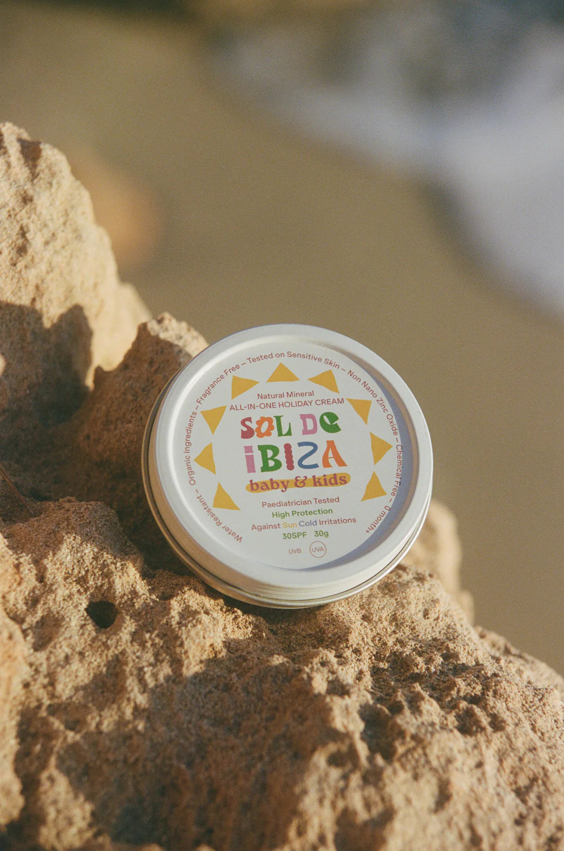 SOL DE IBIZA MINI apsauginis kremas veidui ir kūnui nuo saulės vaikams BABY&KIDS SPF 30, 30g