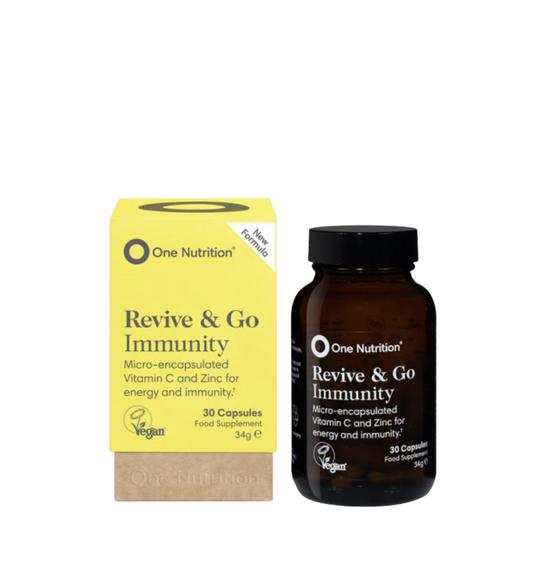 One Nutrition Revive & Go Immunity – Vitaminas C ir Cinkas 30vnt.