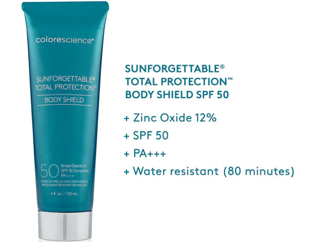 COLORESCIENCE mineralinė apsauga nuo saulės kūnui SPF 50, 120 ml