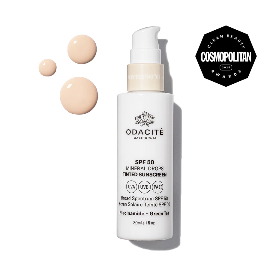 Odacité SPF 50 Mineralinė Apsauga nuo Saulės su atspalviu (Niacinamidas + Žalioji arbata) 30ml