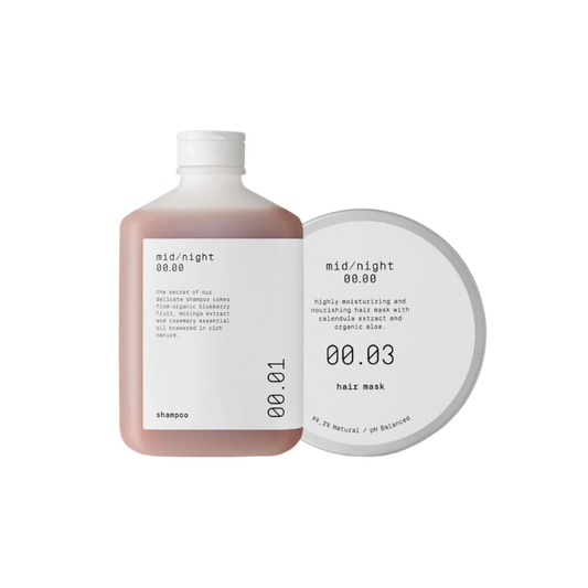 Mid/night 00.00 Drėkinantis plaukų priežiūros rinkinys