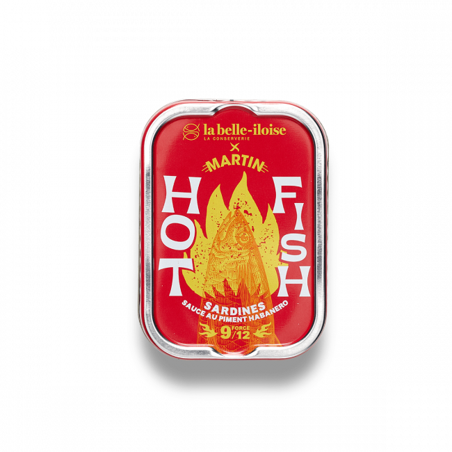 La belle-iloise Hot Fish sardinės su Habanero pipirais, 115 g skardinė