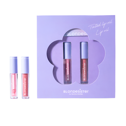 BLONDESISTER „Mini Box XOXO“ dviejų lūpų aliejų dėžutė, 2x2,5 ml