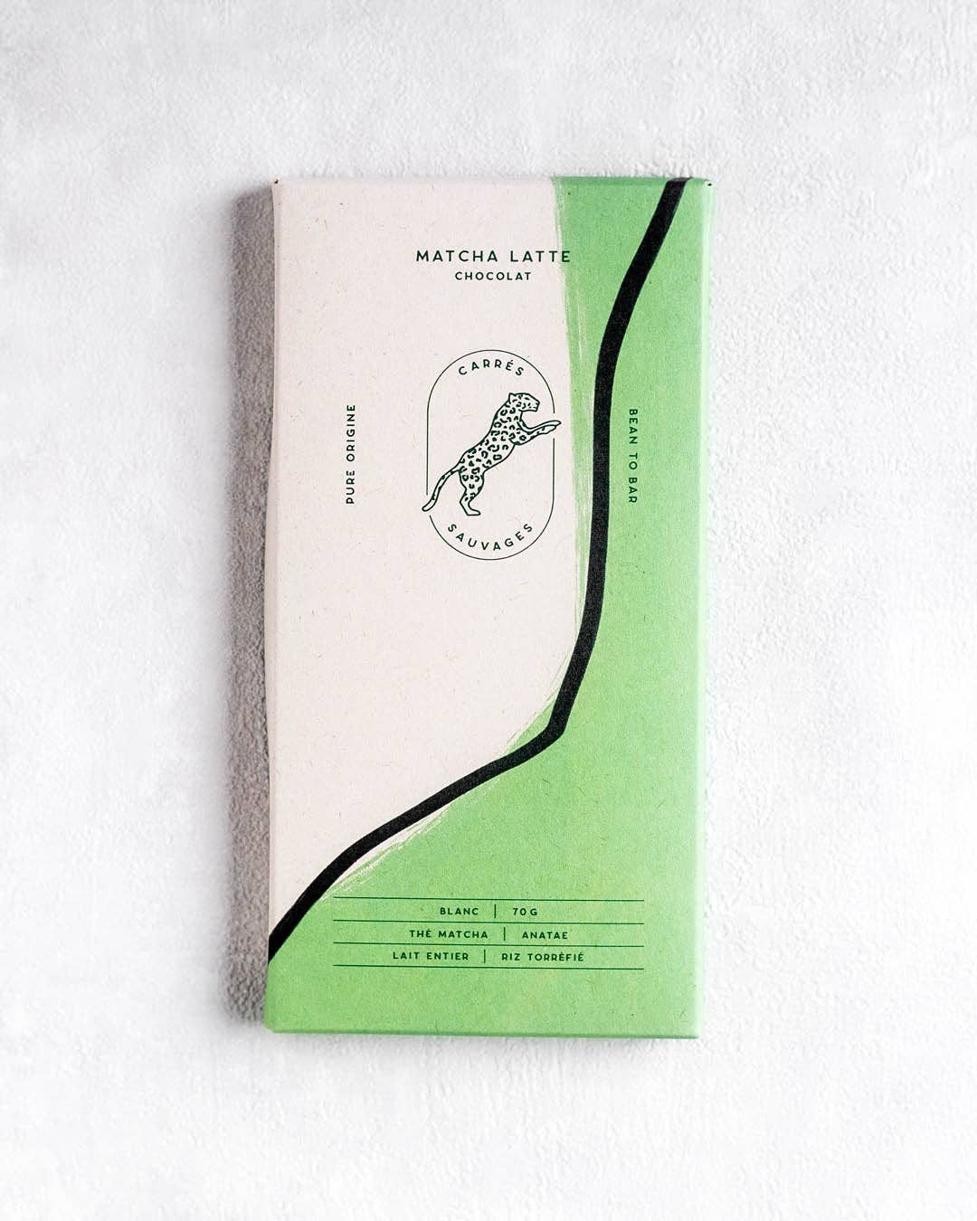 MATCHA LATTE – baltojo šokolado plytelė su matcha arbata 70g
