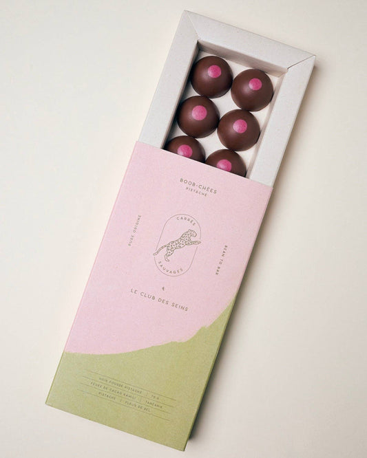 BOOB-CHÉE chocolate candies with pistachios, 10 pcs. (70 g)