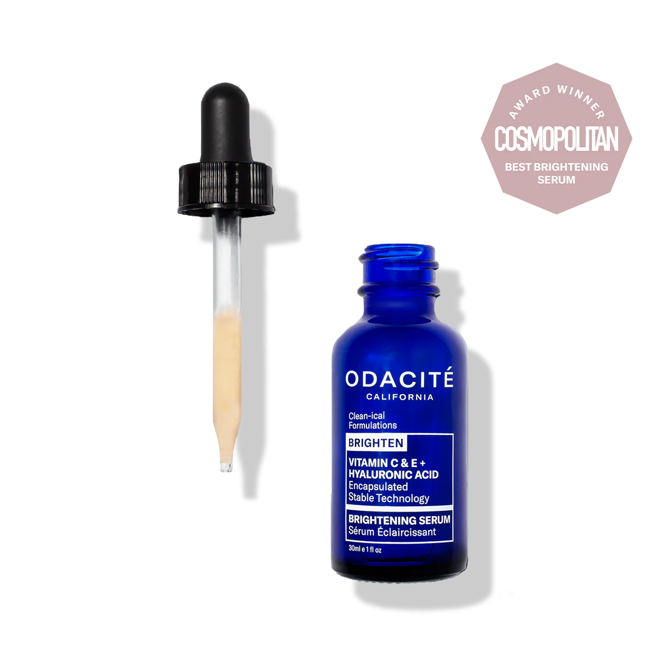 Odacité Šviesinantis Serumas (Vitaminas C ir E + Hialurono Rūgštis) 30ml