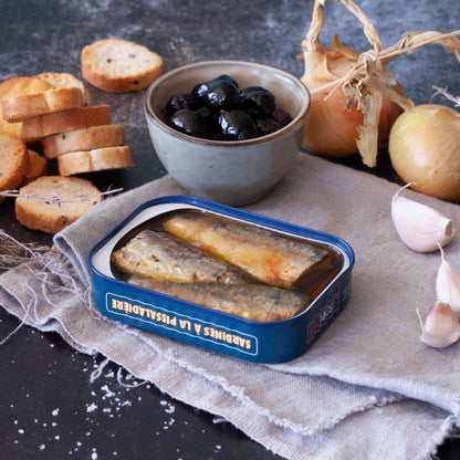 Sardinės su svogūnais ir ančiuviais „Pissaladière“ 115g