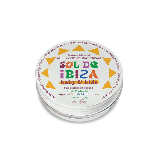 SOL DE IBIZA MINI apsauginis kremas veidui ir kūnui nuo saulės vaikams BABY&KIDS SPF 30, 30g