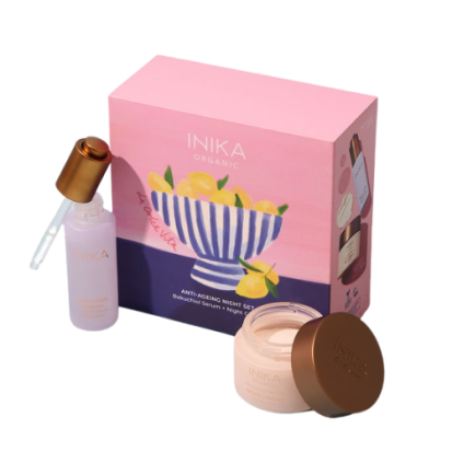INIKA Organic Anti-Ageing Night Duo dovanų rinkinys