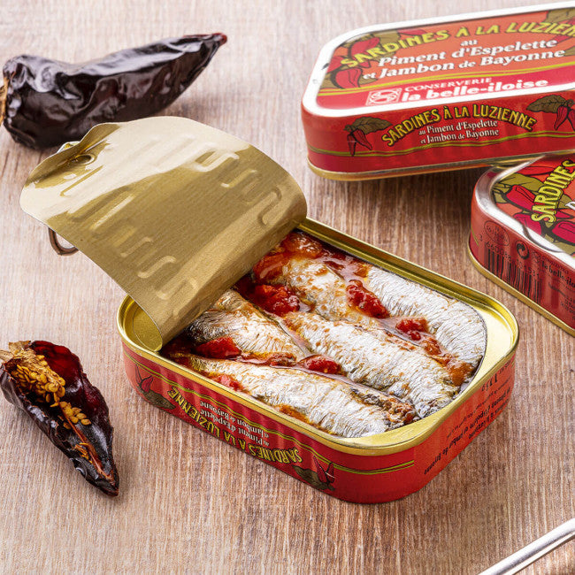 Sardinės Luzienne - su pipirais ir kumpiu 115g