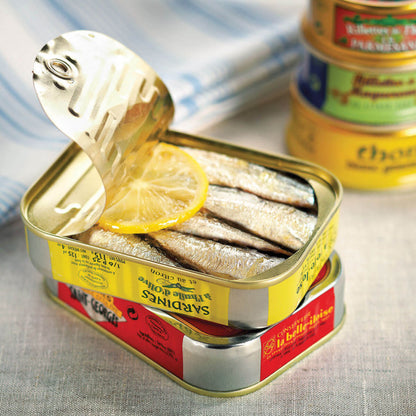 Sardinės su citrina ir ypač tyru alyvuogių aliejumi 115g