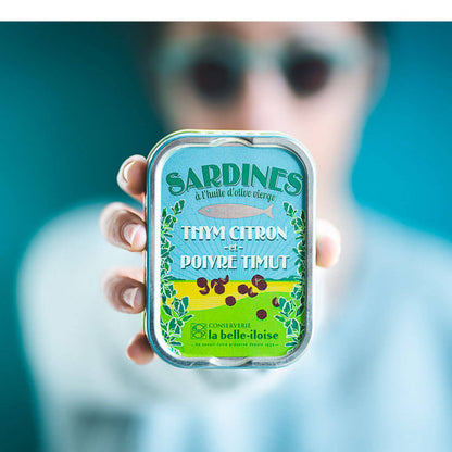 Sardinės su alyvuogių aliejumi ir Timuto pipirais 115g