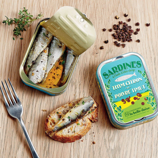 Sardinės su alyvuogių aliejumi ir Timuto pipirais 115g