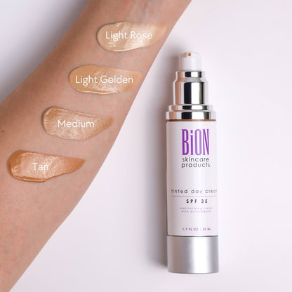 BiON Skincare Tinted Day Cream SPF 35 - tonuotas dieninis kremas su fizine apsauga nuo saulės 50ml
