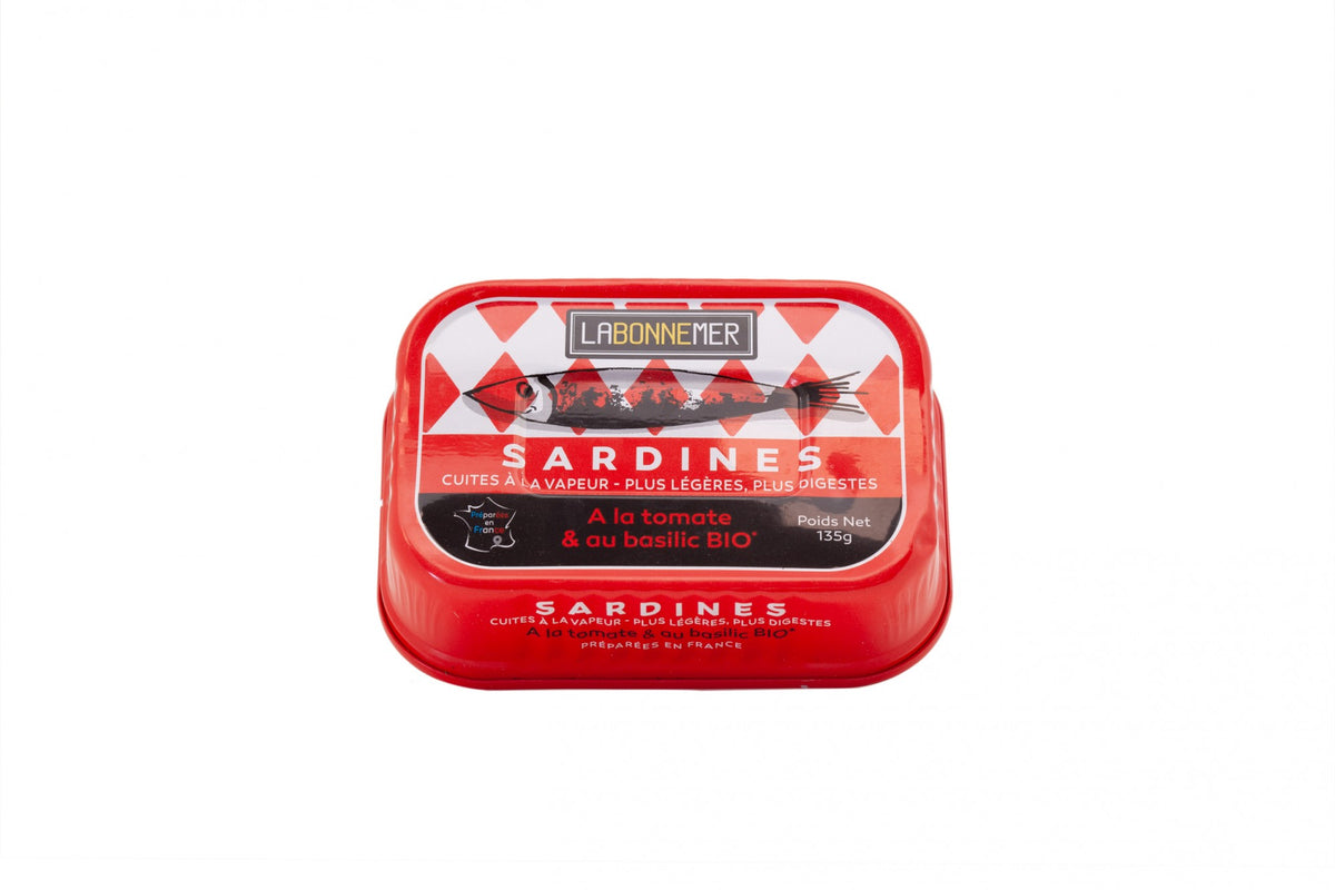 Ferrigno sardinės su ekologiškais pomidorais ir baziliku, 135 g skardinė